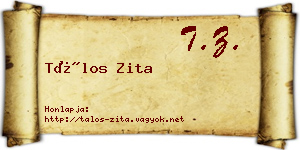 Tálos Zita névjegykártya