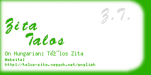 zita talos business card